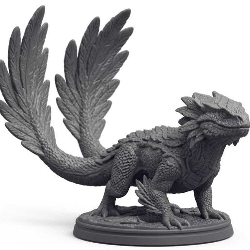 feathered Lizard Statue