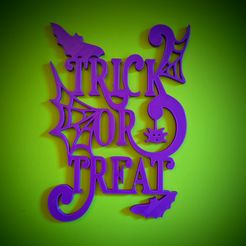 PXL_20211031_152214137.MP.jpg Free STL file Trick or Treat Halloween sign・3D printable model to download