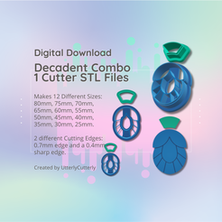 Cover-7.png Clay Cutter STL File Decadent Combo 1 - Elegant Earring Digital File Download- 12 sizes & 2 Cutter Versions, cookie cutter
