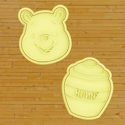 wenii.png Fichier STL Découpeur de biscuits Winnie l'ourson avec pot de miel・Modèle pour imprimante 3D à télécharger