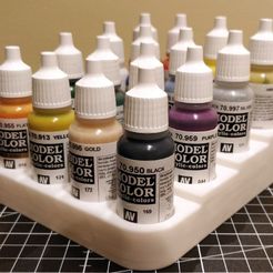 1.jpg Free STL file Vallejo Paint Stand for 16 bottles・Template to download and 3D print