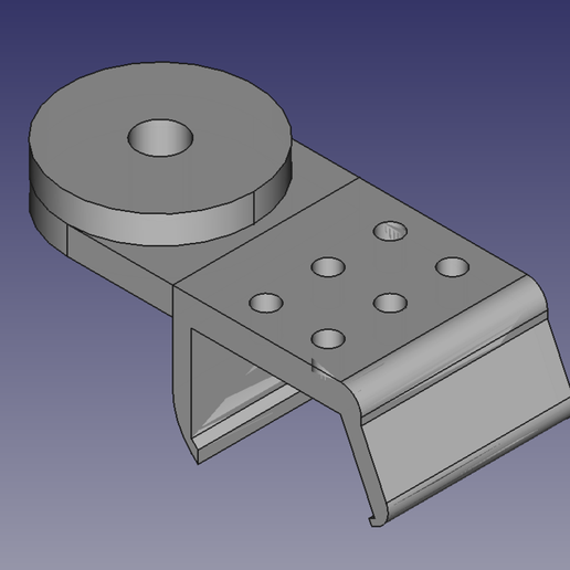 Camera mounting platform for DELL U2412 monitor with inset - 2 unit width 3D model