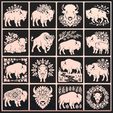 Floral-Bison-Bundle0000.jpg Floral Bison Bundle | 16 Decorative STL + SVG Designs