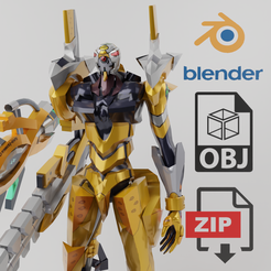 Captura-de-pantalla-2023-05-25-080203.png OBJ file EVA Unit 00 Type F Textured Lowpoly・3D printer model to download