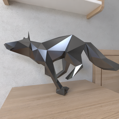 Red-Fox-3.png Archivo STL Red Fox Lowpoly・Objeto imprimible en 3D para descargar