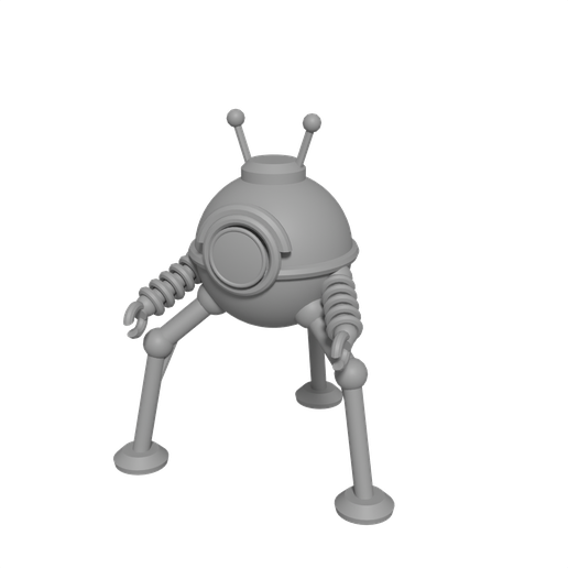 Tripod Cyclops Robot - Retro Sci-Fi Robot Figurine