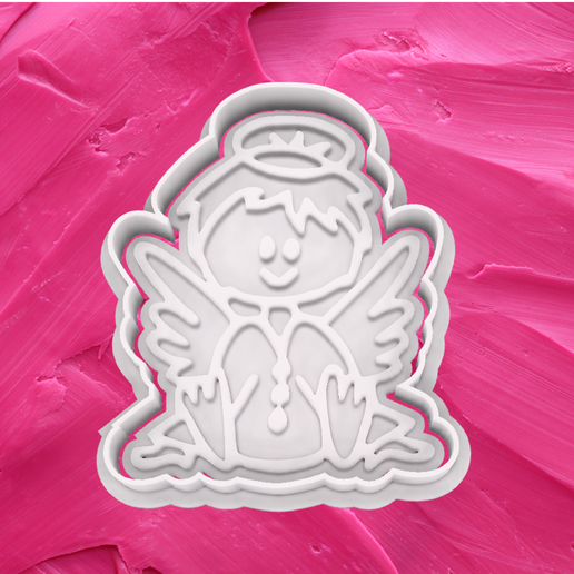 Digital STL file download for Angel Cookie cutter 3D model