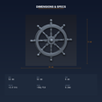 04_dimensions.png Ship Wheel Wall Decor - 3D Printable STL File