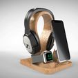 Untitled-777.jpg MAGSAFE CHARGING STATION FOR IPHONE & WATCH WITH HEADPHONE STAND - NEW