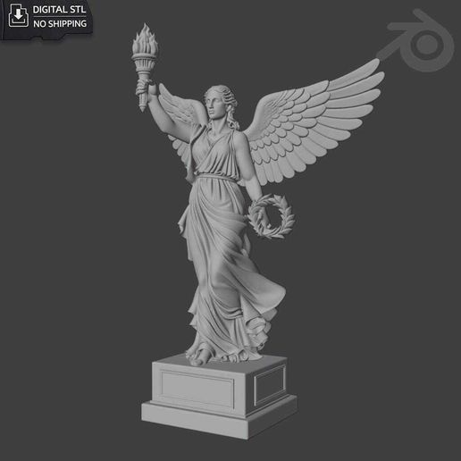 Winged Victory Goddess STL - Angel of Triumph Statue 3D Printable Model