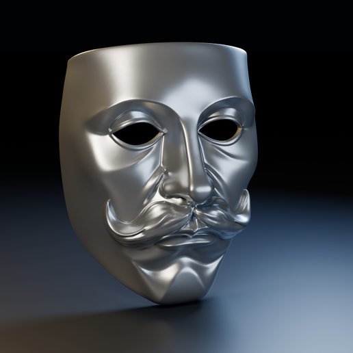 Kipchak Cuman Mask STL + 3MF | Medieval Decorative Face | 200mm 3D Print