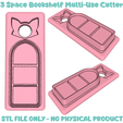3bookshelf.png 3 Space Bookshelf polymer clay cutter STL file