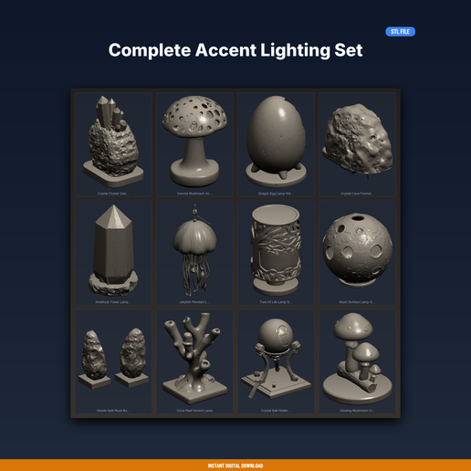 Complete Accent Lighting Set - 12-Model STL Bundle