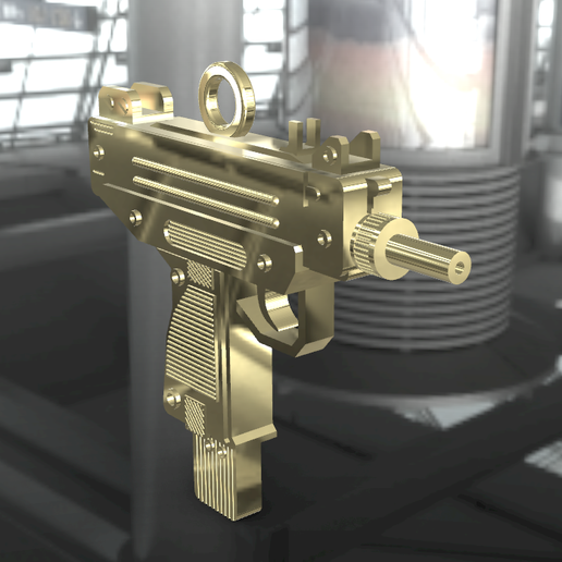 gold uzi png