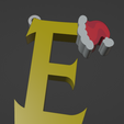 E-Llavero.png HARRY POTTER STYLE LETTER E WITH CHRISTMAS HAT + KEYCHAIN