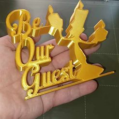 372145201_3482389248642332_539568880501667313_n-1.jpg Archivo STL Beauty and The Beast Be our Guest Lumiere Centerpiece/ Cake topper/ Wall art/ Birthday decoration #belle and the beast silhouette/ Disney inspred wedding・Modelo para descargar y imprimir en 3D