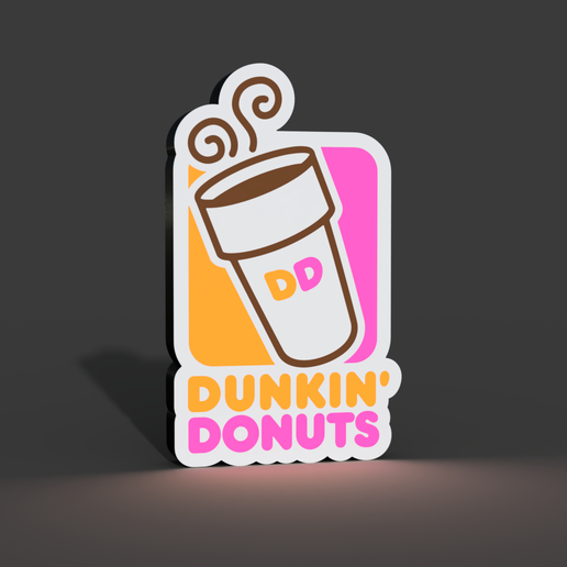 🔦 Dunkin Donuts Lightbox LED Lamp・ 3MF File for 3D