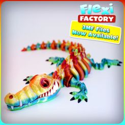 flexi-factory_crocodile3mf.jpg Fichier STL MIGNON FLEXI PRINT-IN-PLACE CROCODILE・Plan à imprimer en 3D à télécharger