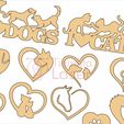Pets-dog-cat-horse-laser-cut-vector-file-pattern-2.jpg Cat Dog Horse - Vectors for laser cutting