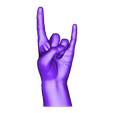 HardRockHandBinary.STL Hard rock hand gesture male