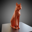 0001.png STL-Datei Statuette einer sitzenden Katze low poly kostenlos・Modell zum 3D-Drucken zum herunterladen