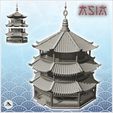 1.jpg Asian hexagonal pagoda with two floors (33) - Asia Terrain Clash of Katanas Tabletop RPG terrain China Korea