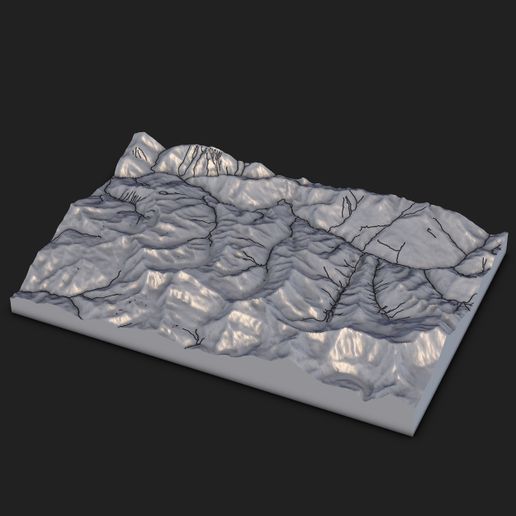 ⛰️ Mountain Ridge Topographic Relief Map – 3D Printable STL・ STL File ...