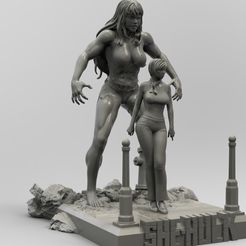 keyshot_final_.1.jpg 3D file She-Hulk Immortal・Template to download and 3D print, Tchelos