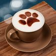 Tasse-Pfote.jpg Stencil for latte or cappuccino, motif: paw