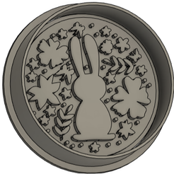 37.png Bunny with leaves Cookie Cutter and Embosser Set