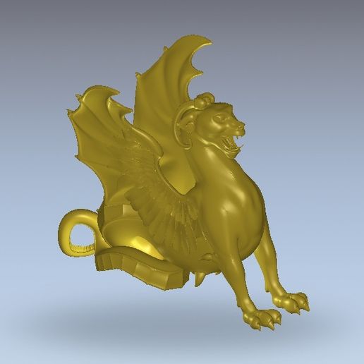 gargoyle big lion cat - 3D model önizlemesi
