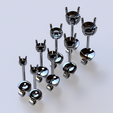 CastOnly.effectsResult.0003.png Stud Earrings STL & 3DM Set | Round Stone Jewelry Models