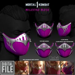 MILEENA-MK1-CAPA.jpg STL file MORTAL KOMBAT 1 MILEENA MASK COSPLAY 2023・Model to download and 3D print
