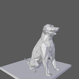 wireframe0006.png Statuette of a lowpoly sitting dog