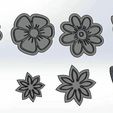Archivo STL Arcilla polimérica juego 7 moldes de Flores 🎨・Idea de  impresión 3D para descargar・Cults