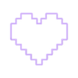 Pixel_Heart~8in_depth_0.75in.stl Pixel Heart Cookie Cutter 8in / 20.3cm