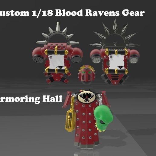 Custom 1/18 SM2 Armoring Hall Blood Ravens Gear 3D model