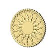 Notched-sun-pattern-coin-05.jpg Notched sun relif coin 3D print model