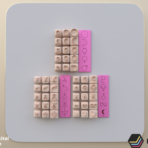 ASTROLOGY Stamps-15 designs *3 sizes/Polymer Clay Stamp / Digital STL File/STAMP POLYMER CLAY /EULITEC.COM/CC/COPYRIGHTED LICENSE 3D model