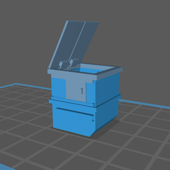 Dumpster.png Dumpster with Swinging Top Lid and Sliding Side Doors