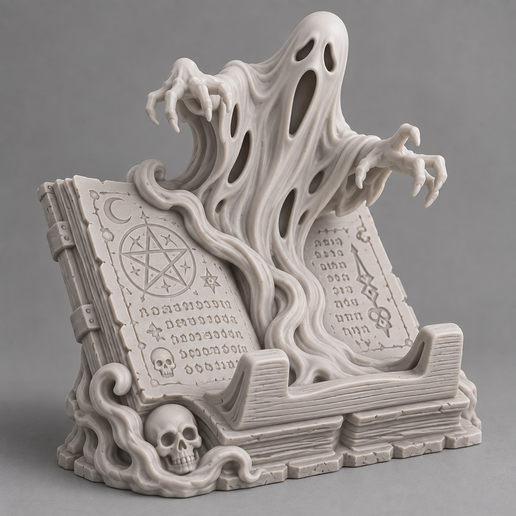 Ghost Spellbook Phone Stand - Halloween Desk Holder