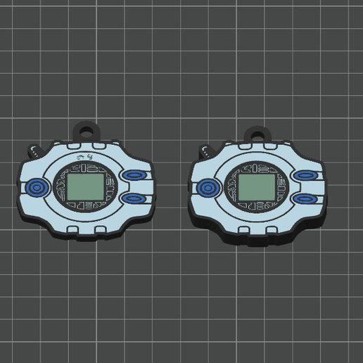 Digivice - Digimon Adventure x 2 (One and Mirror Sided versions) Anime Keychains Collection - 4 Color 3MF for AMS Printers