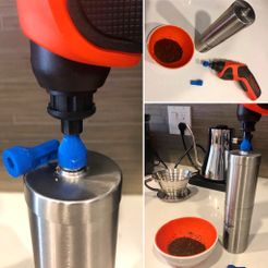 coffeebit.JPG Archivo STL gratuito Adaptador de puntas de café para la amoladora de mano・Design para impresora 3D para descargar