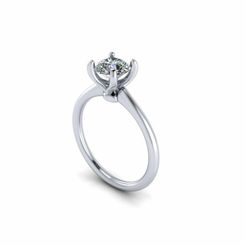 1.jpg STL file Solitaire One Stone Diamond Ring R3・3D printing template to download