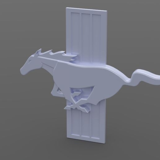 MUSTANG LOGO 3D MODELING STL - 3D model önizlemesi