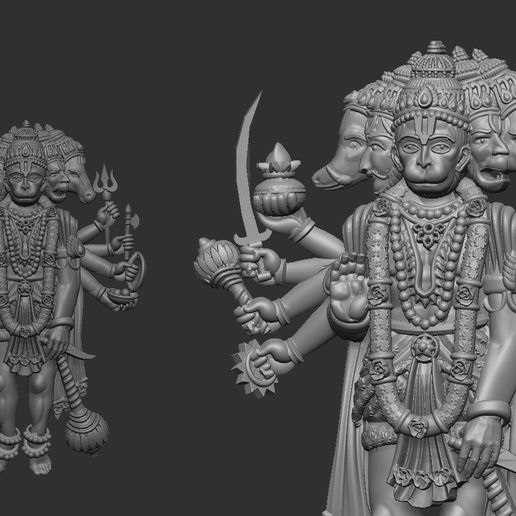 348.jpg Modèle 2.5D de Punchmukki hanuman_Solid