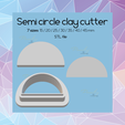Semi circle clay cutter 7 sizes: 15 /20/25/30/35/40/ 45mm STL file elkery Bn eeeeeeeeeeCi eee ~ Semi circle clay cutter | Digital STL file | sharp cutter | 7 sizes | polymer clay cutter