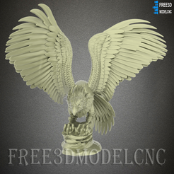 1.png bald eagle 3D STL Model for CNC Router Engraver Carving Machine Relief Artcam Aspire cnc files ,Wall Decoration
