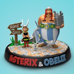 Muestra1.jpg Archivo STL Diorama de Astérix y Obélix・Objeto de impresión 3D para descargar, NachoRoPe