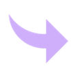 shape_0391.stl Minimalist White Curved Arrow Directional Sign